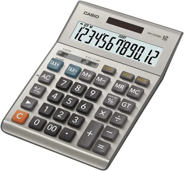 Alt view image 10 of 16 - Casio DM-1200BM Desktop Simple Calculator w/ Extra Large Display