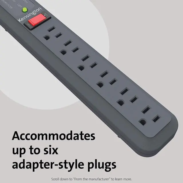 Alt view image 16 of 20 - Kensington K38215NA Kensington Guardian 15' Surge Protector - 6 x AC Power - 540 J