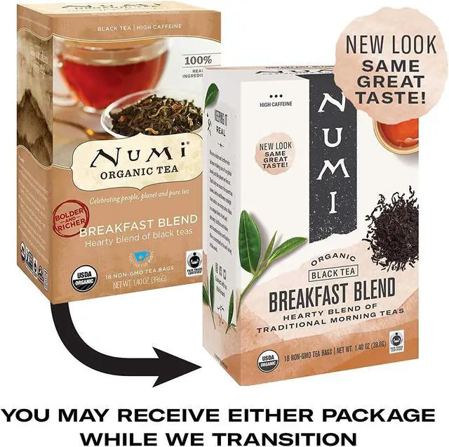 Alt view image 12 of 20 - Numi Organic Teas and Teasans 1.4oz Breakfast Blend 18/Box 10220