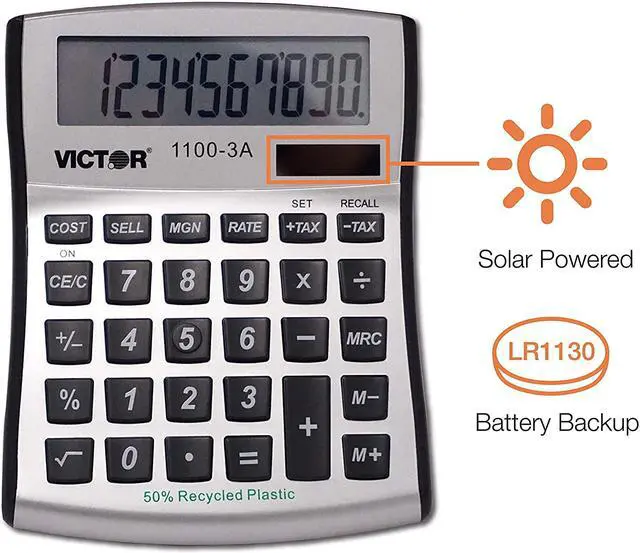 Alt view image 5 of 14 - VICTOR VCT1100-3A Victor 1100-3A 8 Digit - Mini Desktop-Anti-Micro