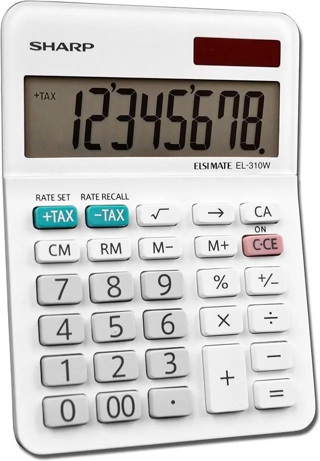 Alt view image 6 of 19 - Sharp EL-310WB Mini Desktop Calculator 8-Digit LCD EL310WB