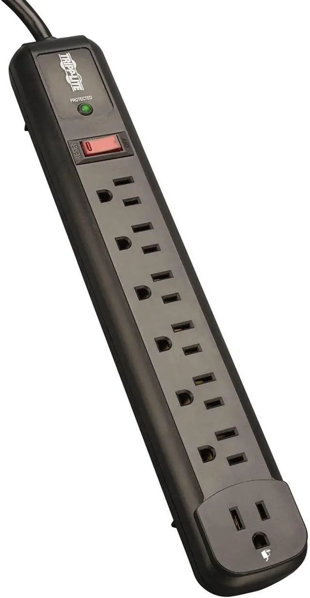 Alt view image 4 of 20 - TRIPP LITE TLP74RB 4.0 Feet 7 Outlets 1080 Joules Surge Suppressor