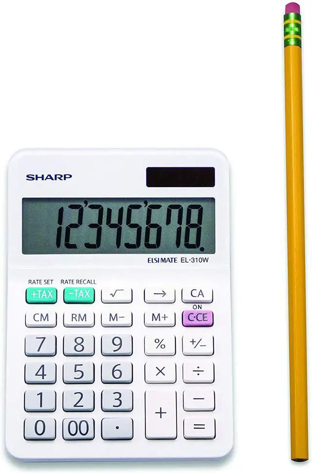 Alt view image 8 of 19 - Sharp EL-310WB Mini Desktop Calculator 8-Digit LCD EL310WB