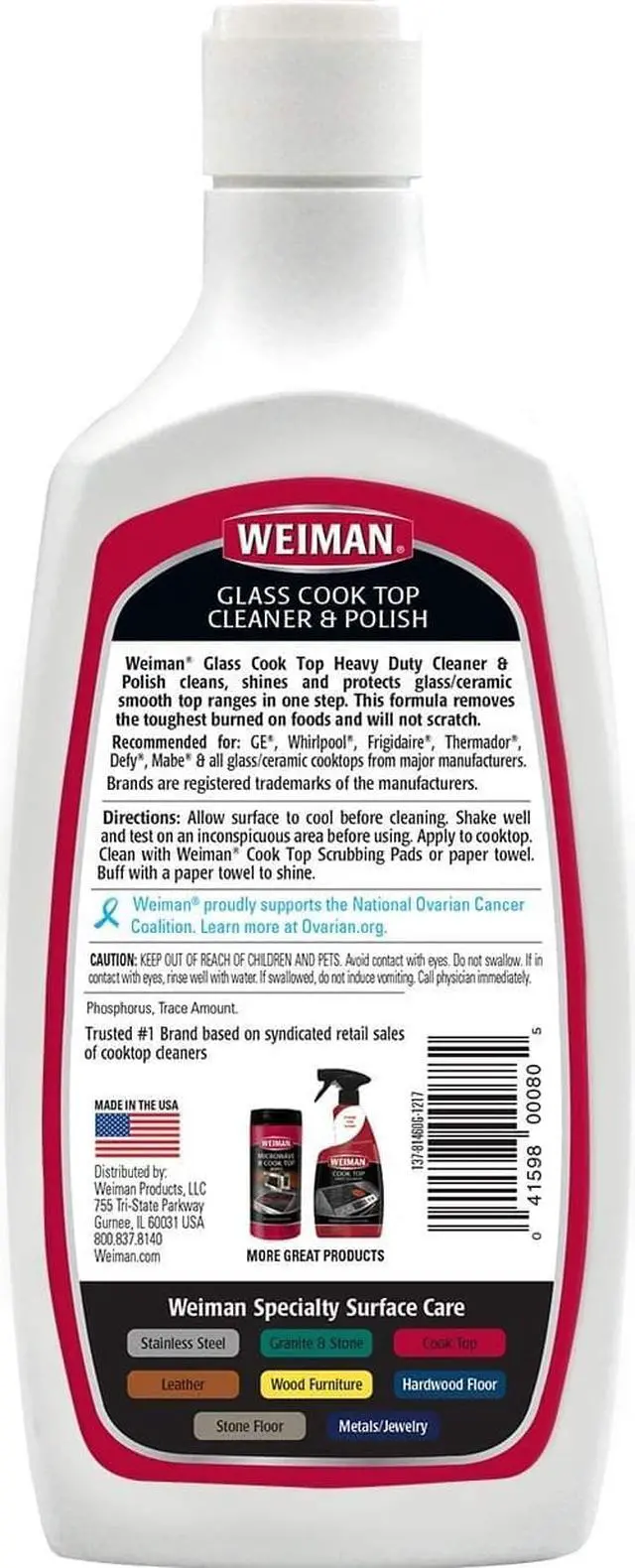 Alt view image 5 of 20 - WEIMAN Glass Cook Top Cleaner and Polish 20 oz Squeeze Bottle 137EA