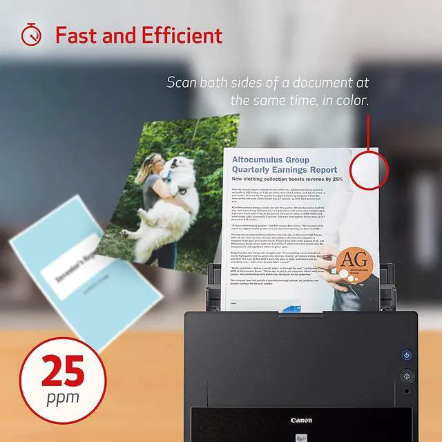 Alt view image 5 of 15 - Canon Imageformula Dr-C225w Ii Flatbed Scanner - 600 Dpi Optical