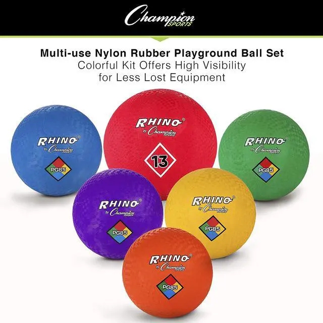 Alt view image 9 of 15 - Champion Sports Playground Ball Set Multi-Size Multi-Color Nylon 14/Set UPGSET1