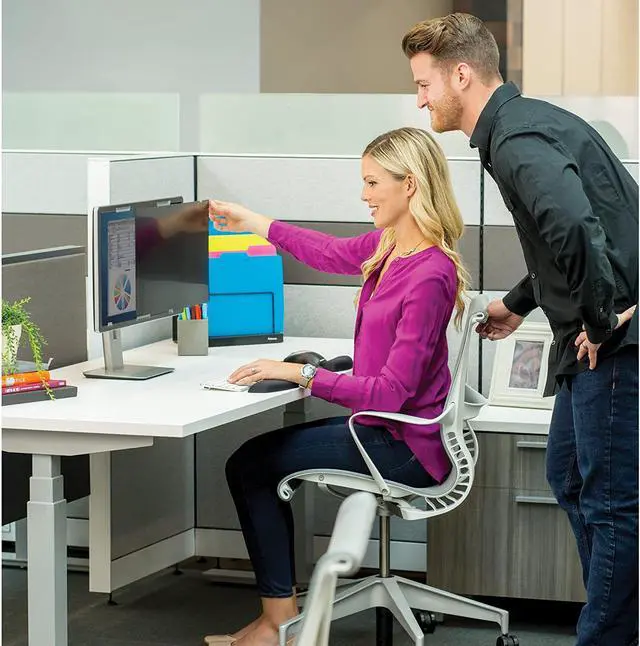 Alt view image 9 of 19 - Fellowes Blackout Privacy Filter, 23.8", Black 4816901