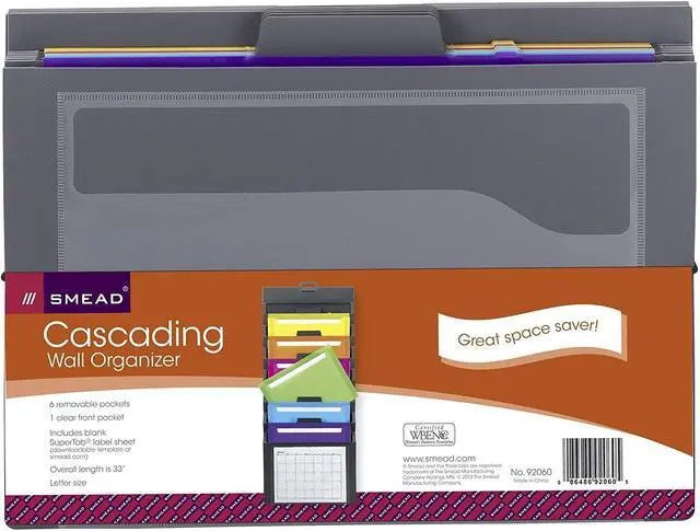 Alt view image 10 of 20 - Smead Organizer,Wall,6pckt,Gy 92060