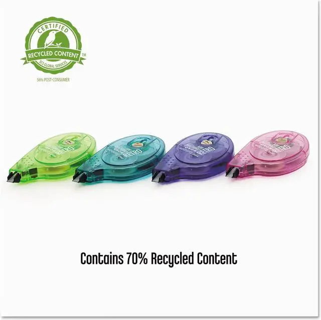 Alt view image 6 of 15 - Tombow MONO Original Correction Tape Asst RetroColor Applicators 1/6" x 394" 10