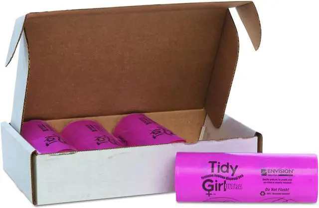 Alt view image 8 of 16 - Stout Tidy Girl Feminine Hygiene Sanitary Disposal Bags 150/Roll 4 Rolls/Carton