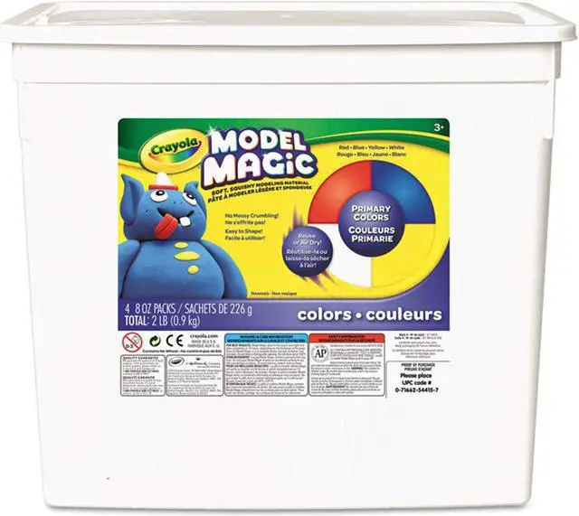 Alt view image 10 of 17 - Crayola Model Magic Modeling Compound 8oz each Blue/Red/White/Yellow 2lbs. 574415