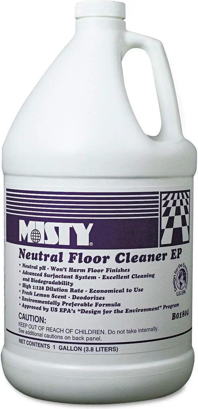 Alt view image 3 of 4 - Misty Neutral Floor Cleaner EP, Lemon, 1 gal. Bottle, 4/Carton