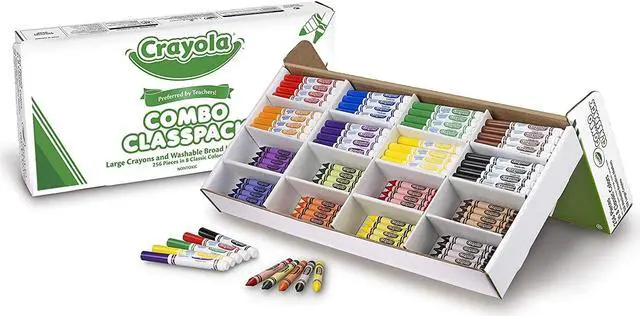 Alt view image 16 of 20 - Crayola. 523348 Classpack Crayons w/Markers, 8 Colors, 128 Each Crayons/Markers, 256/Box