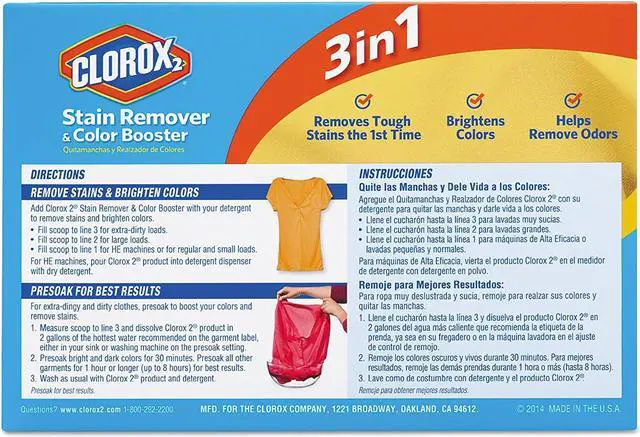 Alt view image 7 of 10 - Clorox 2 Laundry Stain Remover and Color Booster Powder, 49.2 Ounce