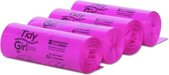 Alt view image 7 of 16 - Stout Tidy Girl Feminine Hygiene Sanitary Disposal Bags 150/Roll 4 Rolls/Carton