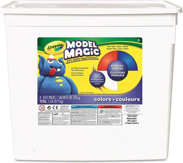 Alt view image 8 of 17 - Crayola Model Magic Modeling Compound 8oz each Blue/Red/White/Yellow 2lbs. 574415