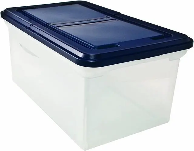 Alt view image 5 of 11 - Advantus 55797 File Tote Storage Box with Lid   Letter  Plastic  Clear/Navy