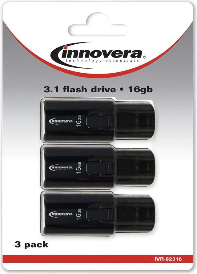 Alt view image 2 of 20 - Innovera USB 3.0 Flash Drive 16 GB 3/Pack 82316