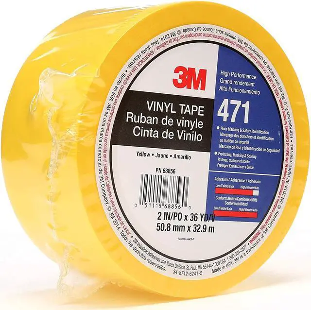 Alt view image 6 of 19 - 3M Vinyl Tape 471 Yellow, 2 in x 36 yd, Conveniently Packaged Pack of 1