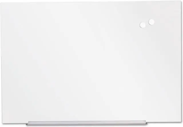 Alt view image 3 of 10 - Universal Frameless Magnetic Glass Marker Board, 36" X 24", White UNV43202