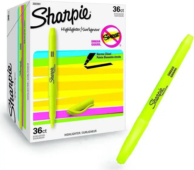 Alt view image 4 of 14 - Sharpie 2003991 Pocket Highlighters - Office Pack, Chisel Tip, Yellow