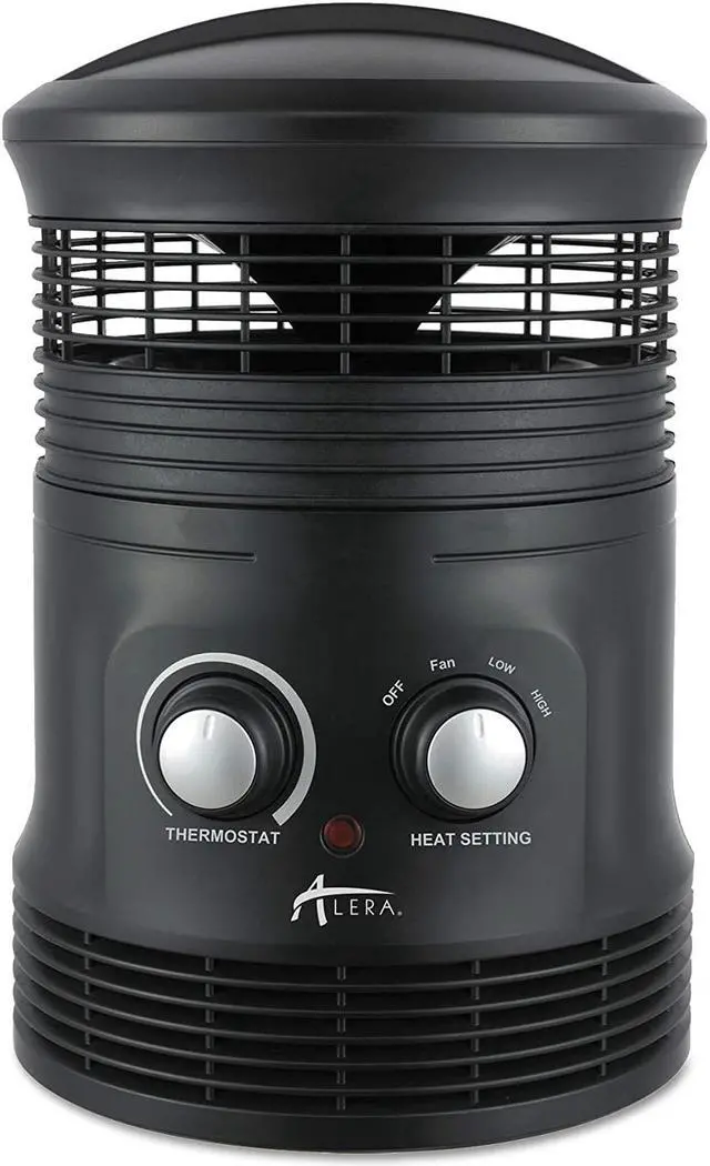 Alt view image 3 of 11 - Alera 360 Deg Circular Fan Forced Heater, 8" X 8" X 12", Black HEFF360B
