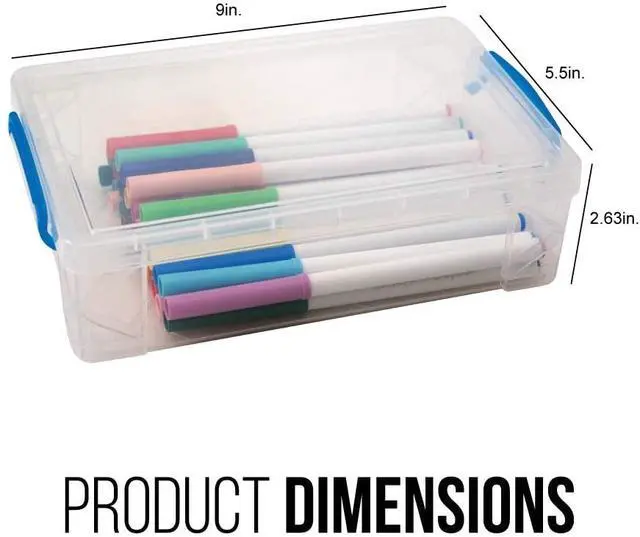 Alt view image 7 of 14 - Advantus 37539 Super Stacker Large Pencil Box, 9 X 5 1/2 X 2 5/8, Clear
