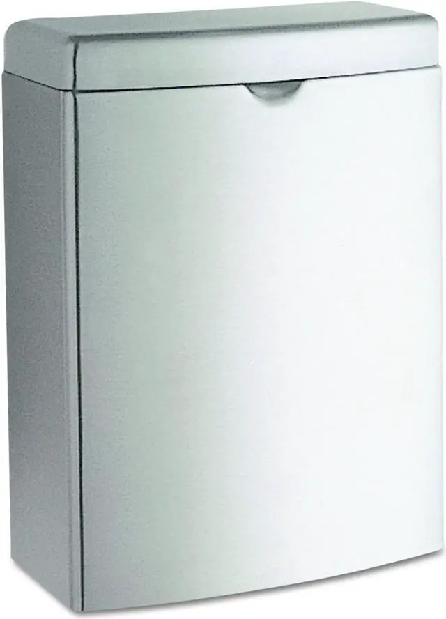 Alt view image 3 of 6 - Contura Sanitary Napkin Receptacle, Rectangular, Stainless Steel, 1gal