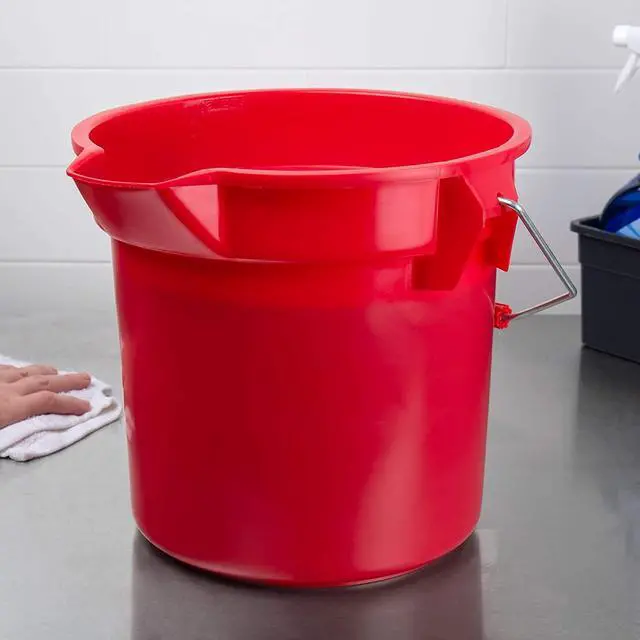 Alt view image 15 of 20 - Rubbermaid Commercial BRUTE Round Utility Pail 14qt Red 2614RED
