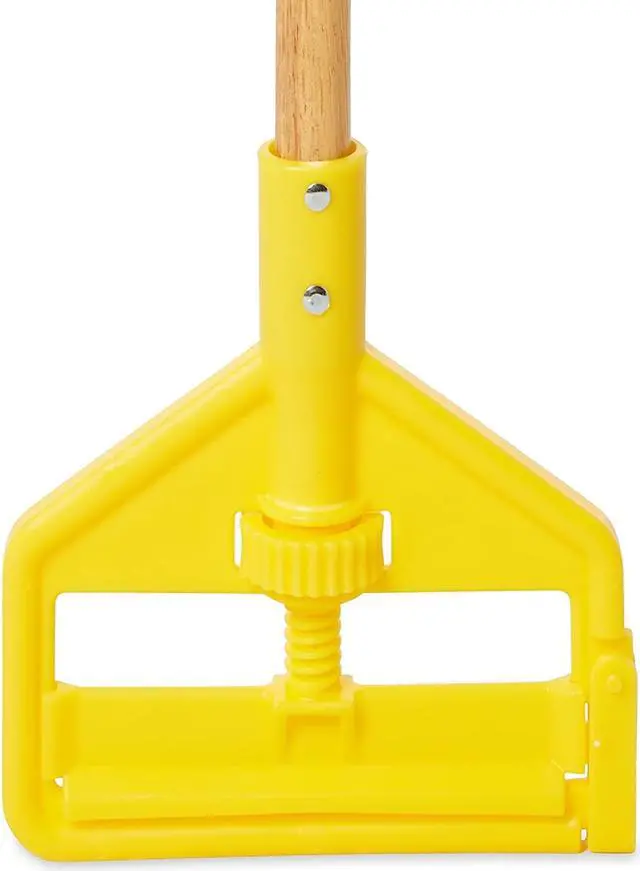 Alt view image 7 of 10 - Rubbermaid Commercial Invader Wood Side-Gate Wet-Mop Handle 54" Natural/Yellow H115