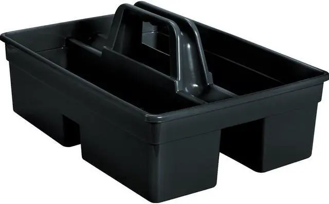 Alt view image 4 of 9 - Rubbermaid Commercial Executive Carry Caddy 2-Compartment Plastic 10 3/4"W x 6 1/2"H Black 1880994