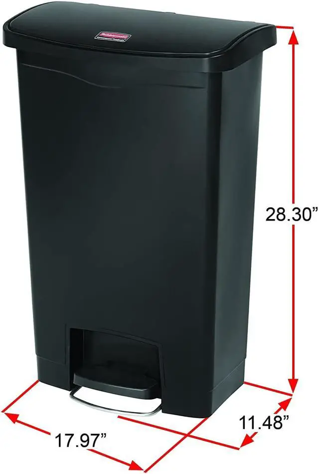 Alt view image 8 of 20 - Rubbermaid - 1883458 - Slim Jim Step-on - 50l/13g Resin Frt Step Beig, Each