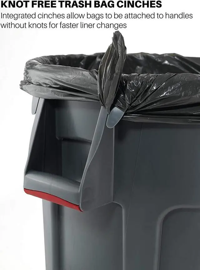 Alt view image 10 of 15 - Rubbermaid Commercial Brute Round Cont 20Gal 22-1/2"x19-3/8'x35-7/8" Gray