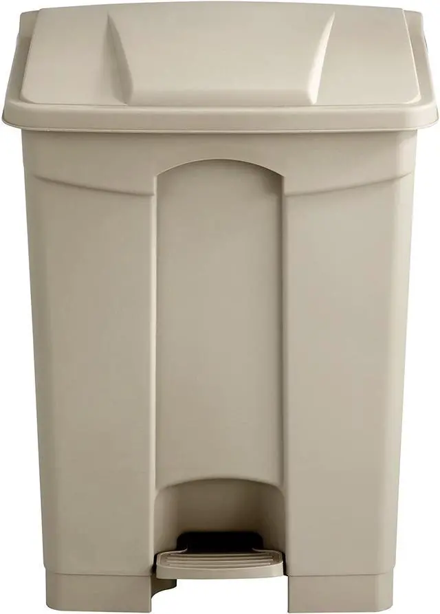 Alt view image 8 of 16 - Large Capacity Plastic Step-On Receptacle, 17gal, Tan
