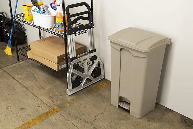 Alt view image 13 of 16 - Large Capacity Plastic Step-On Receptacle, 17gal, Tan