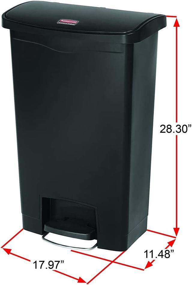 Alt view image 10 of 15 - Rubbermaid Commercial Slim Jim Resin Step-On Container Front Step Style 13 gal