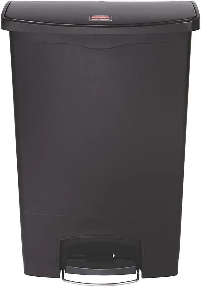 Alt view image 8 of 17 - Rubbermaid Commercial Slim Jim Resin Step-On Container Front Step Style 24 gal
