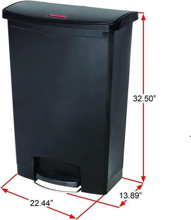 Alt view image 11 of 17 - Rubbermaid Commercial Slim Jim Resin Step-On Container Front Step Style 24 gal