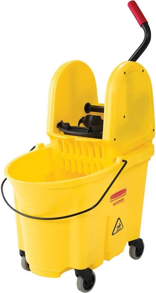 Alt view image 3 of 10 - Rubbermaid Yellow Polypropylene Mop Bucket and Wringer, 8-3/4 gal. FG757788YEL