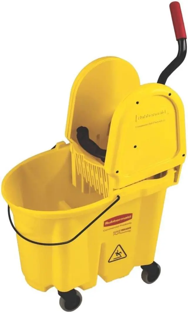 Alt view image 5 of 10 - Rubbermaid Yellow Polypropylene Mop Bucket and Wringer, 8-3/4 gal. FG757788YEL
