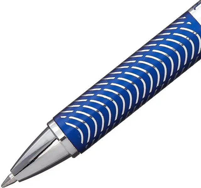 Alt view image 6 of 10 - EnerGel Alloy RT Gel Pen Retractable Medium 0.7 mm Black Ink Blue Barrel BL407CA
