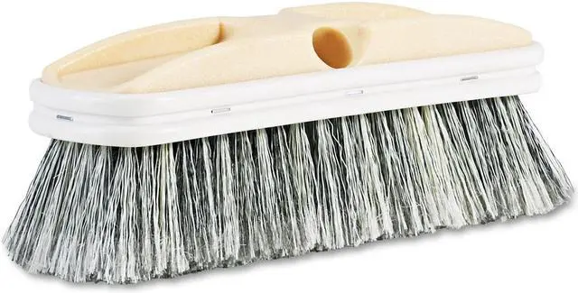 Alt view image 4 of 12 - Boardwalk BWK8410 Polystyrene Vehicle Brush w/Vinyl Bumper, 2.5" Bristles, 10" Brush