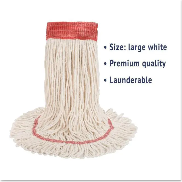 Alt view image 16 of 20 - Boardwalk Super Loop Wet Mop Head Cotton/Synthetic Large Size White 503WHEA