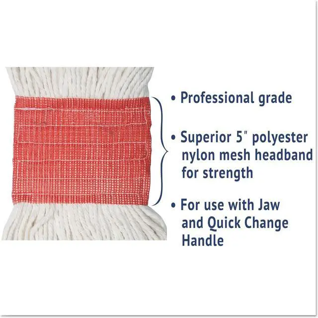 Alt view image 18 of 20 - Boardwalk Super Loop Wet Mop Head Cotton/Synthetic Large Size White 503WHEA