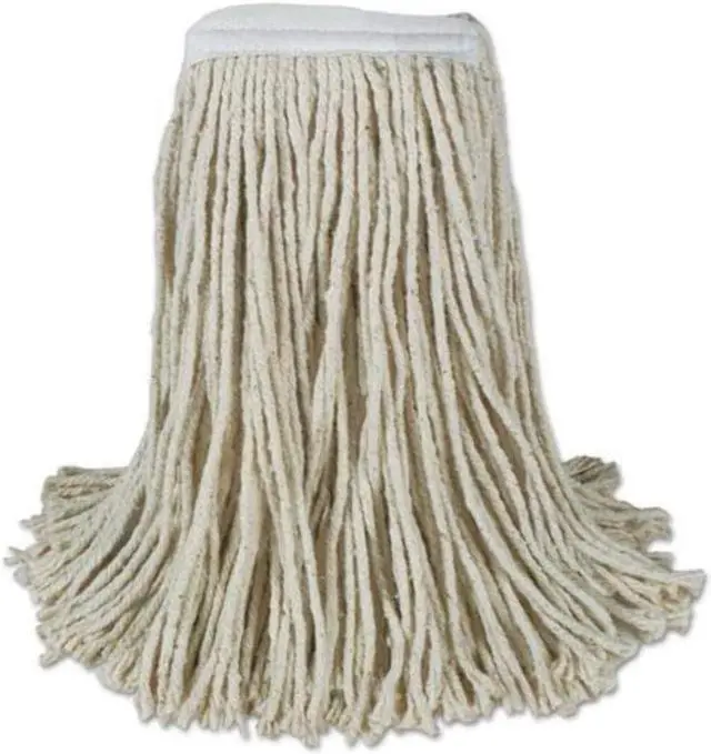 Alt view image 8 of 15 - Boardwalk CM20024 Banded Cotton Mop Heads, 24Oz, White, 12/Carton