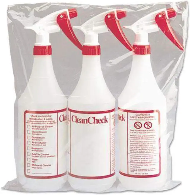 Alt view image 5 of 12 - Boardwalk Trigger Spray Bottle 32 oz Clear/Red HDPE 3/Pack 03010