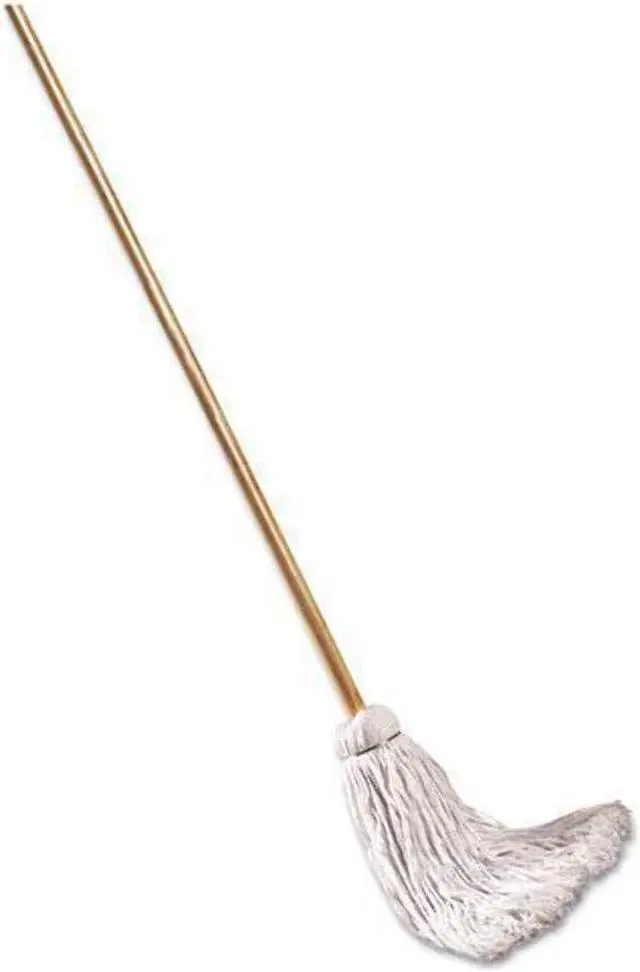Alt view image 9 of 13 - Boardwalk Deck Mop; 48" Wooden Handle 12oz Cotton Fiber Head 6/Pack 112C
