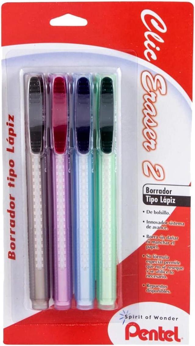 Alt view image 5 of 8 - Pentel Eraser,Clic,Fshn Clr,3/Pk ZE21TBP3M