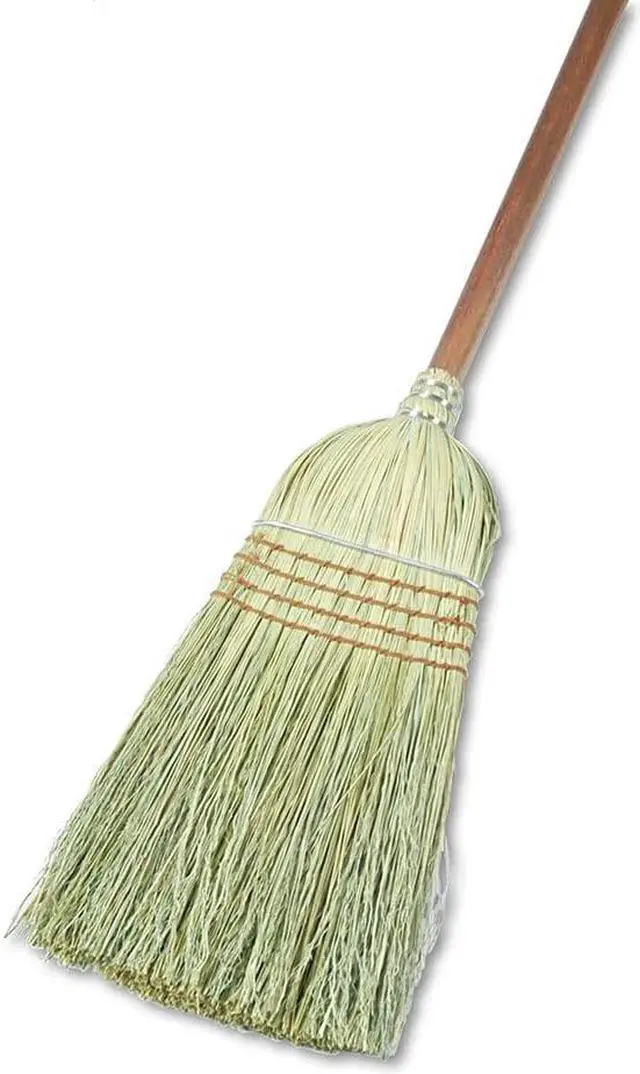 Alt view image 5 of 10 - Boardwalk Warehouse Broom Yucca/Corn Fiber Bristles 42" Wood Handle Natural
