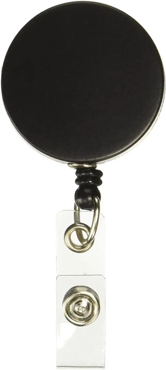 Alt view image 15 of 20 - Baumgartens Large ID Badge Reel Hvy-Duty Cord/Clip 30" Black/Chrome 68814
